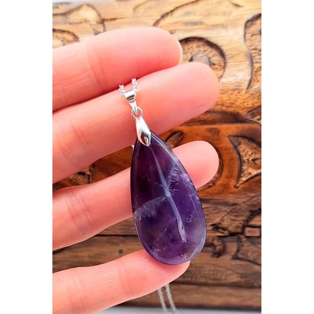 Amethyst Necklace Crystal Pendant Natural Gemstone